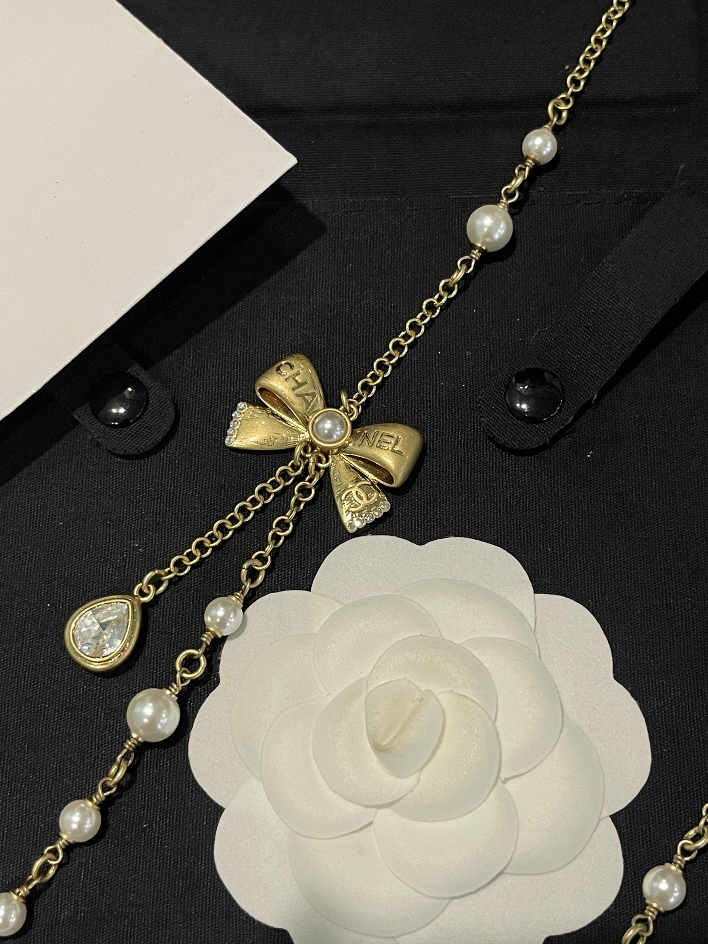 Chanel Bowknot Sweater Chain Foldable Double-Layer Long Necklace - Original Replica Club