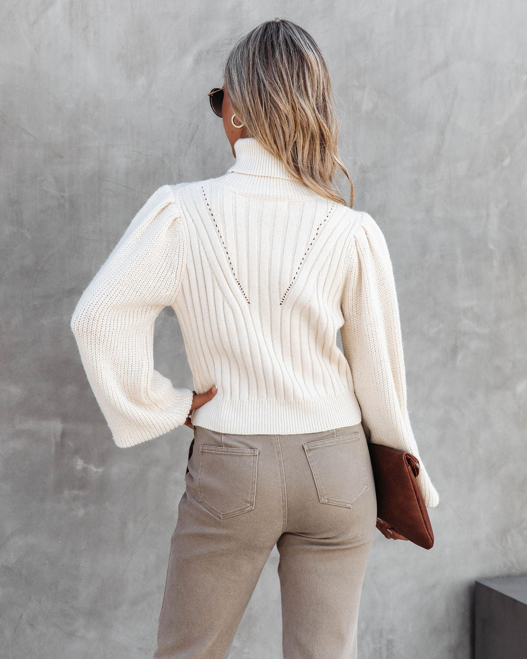 Charlene Knit Turtleneck Sweater - Ivory - FINAL SALE - Se7enfashion