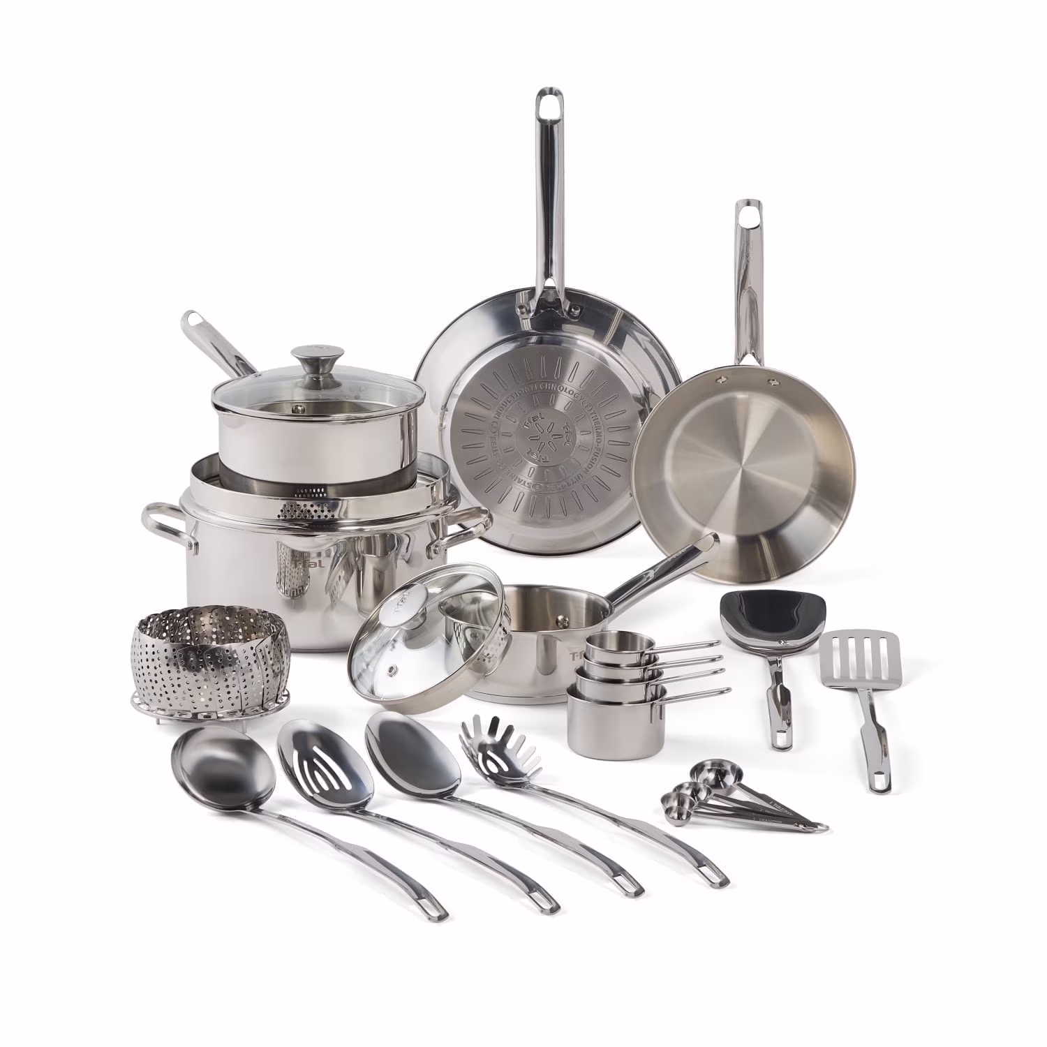 T-fal Cook & Strain Stainless Steel Cookware Set, 14 piece Set - Image 3