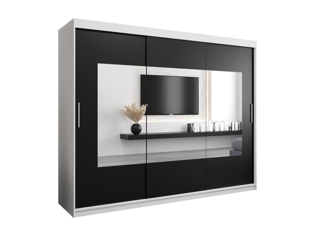 Armario Nestleare de puertas correderas 200/250/62 3 puertas blanco/negro
