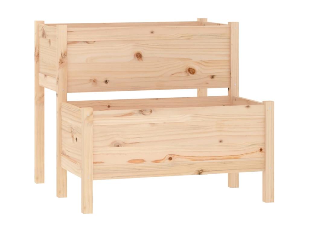 Jardinera de madera maciza de pino 84,5x84x75 cm