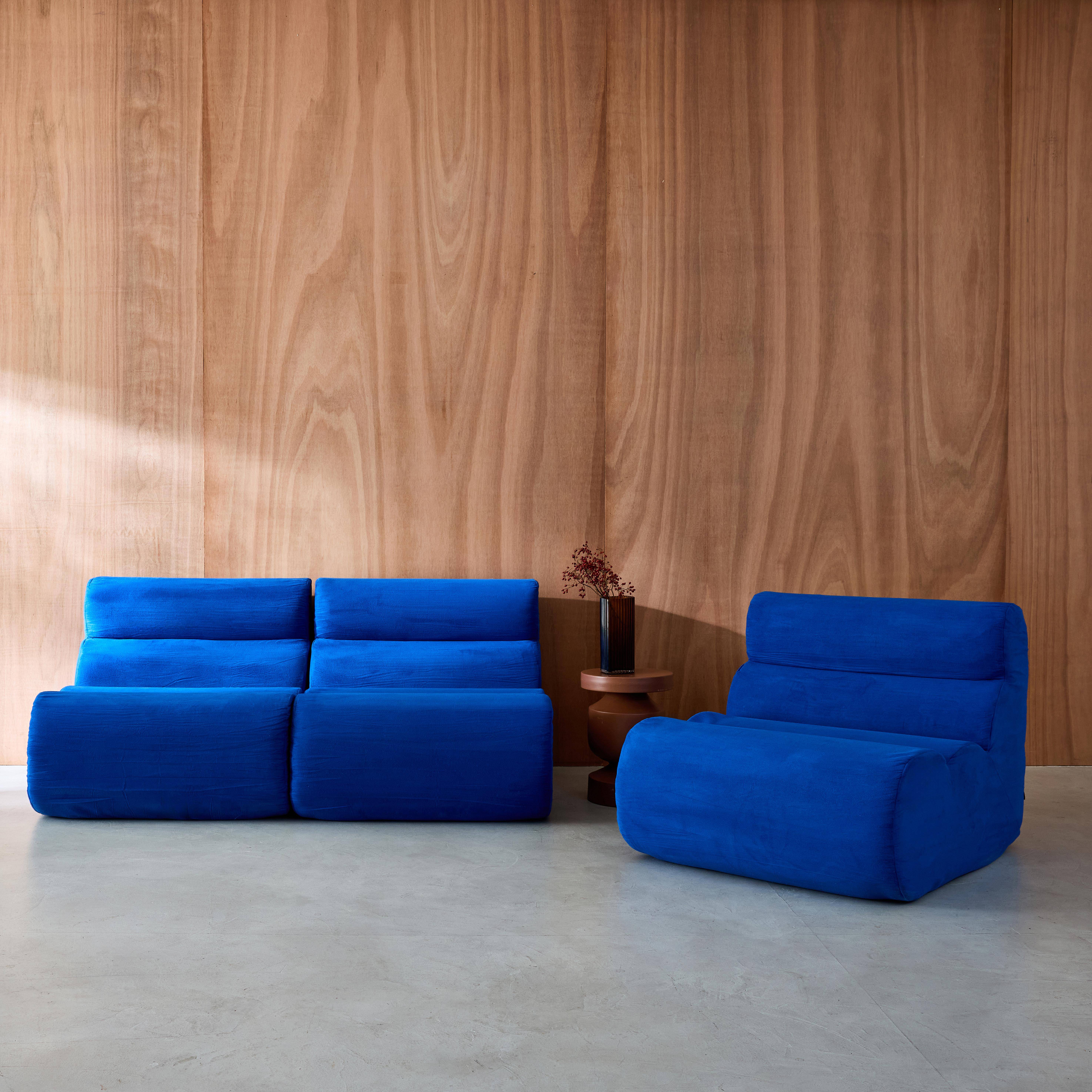 Nova tejido - Sofá modular de tela simple, 3 plazas