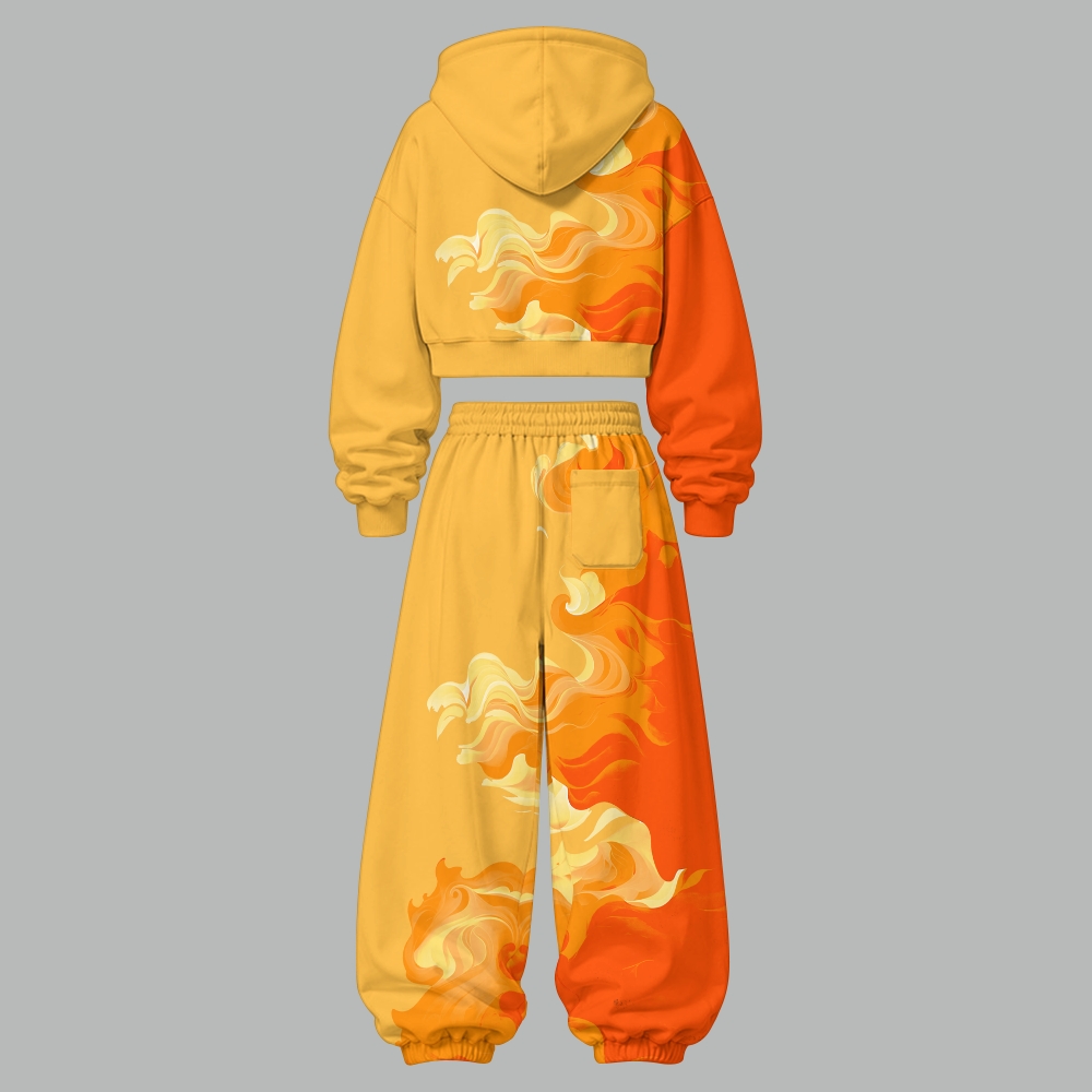 Pokémon Women's Cropped Long Sleeve Hoodie & High Waist Jogger Pants Two Piece Tracksuit Set 3051022 TeeThreads Sustain the Scene with Custom Apparel