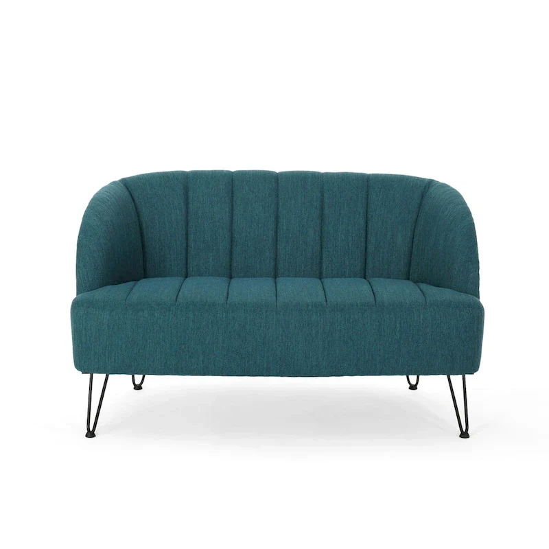 Christopher Knight Home Lupine Contemporary Fabric Loveseat with Hairpin Legs