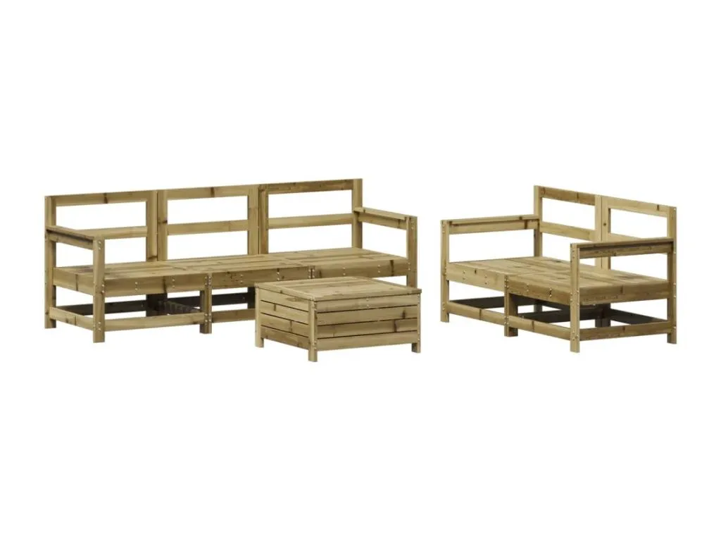 Juego de sofás de jardín 6 piezas Sancaldeco impregnada YDTP28154