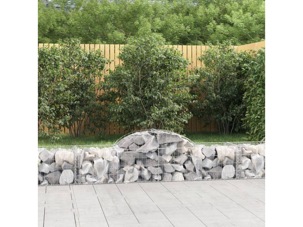 Cestas de gaviones arqueadas 11 piezas 200x50x40/60 cm hierro galvanizado
