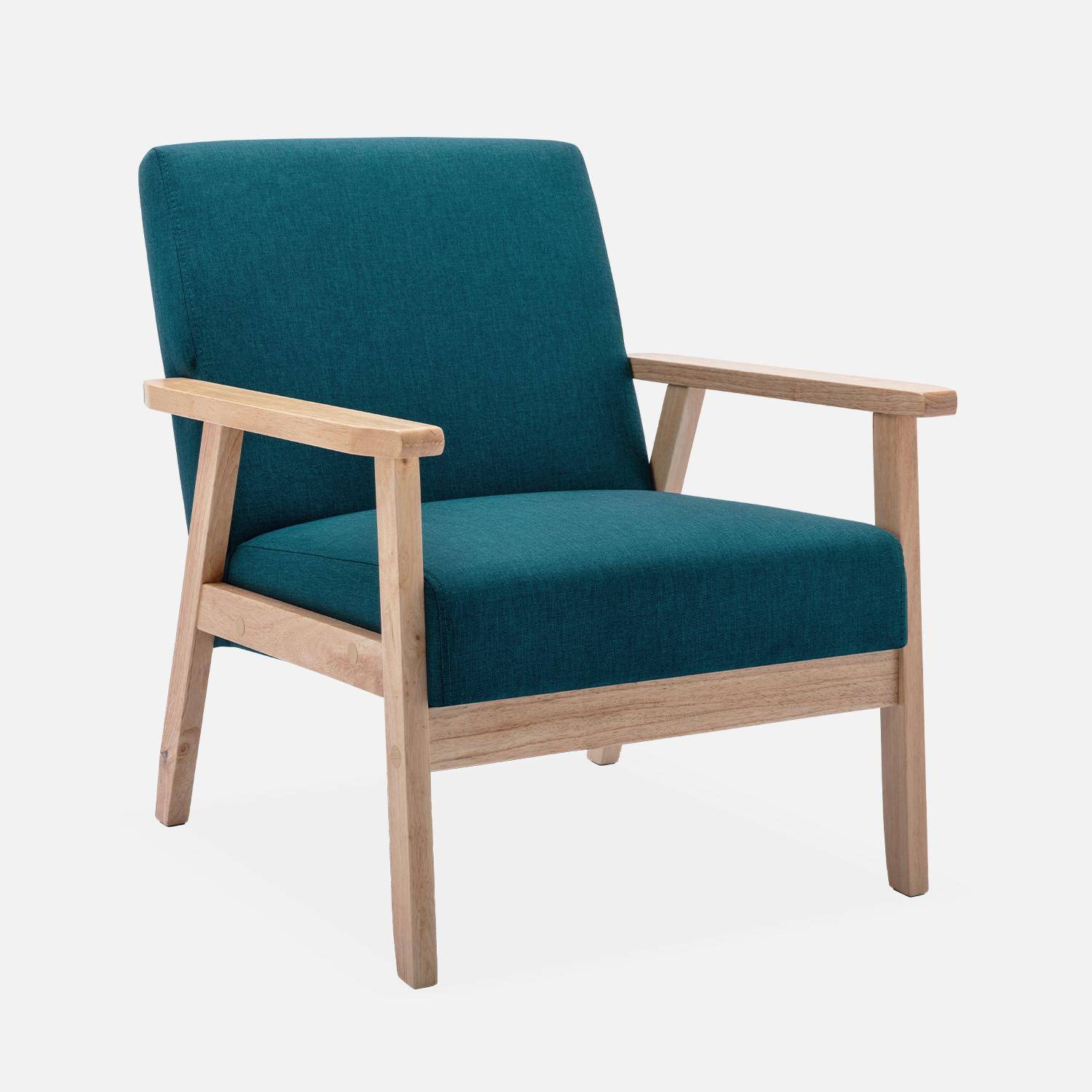 Isak - Sillón estilo escandinavo de madera y tela