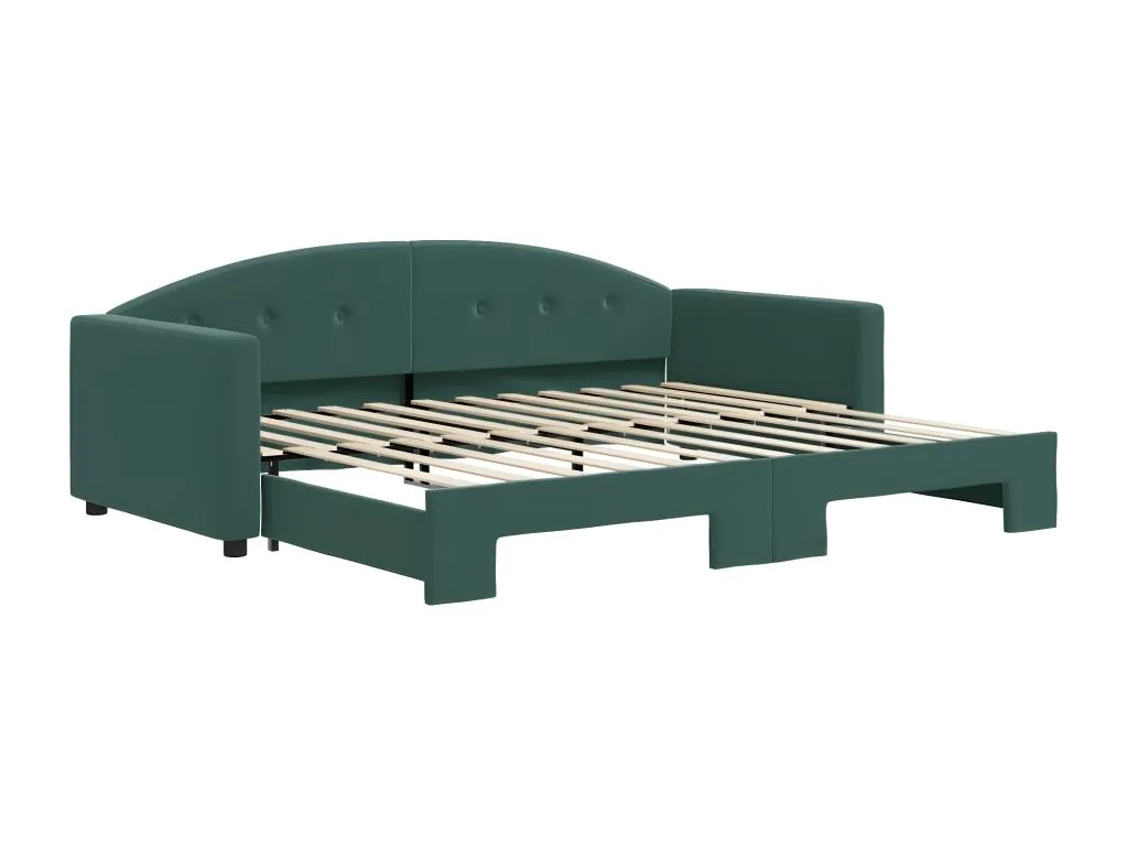 Sofá cama Kavehomedeco terciopelo verde oscuro 90x200 cm PZCC94812