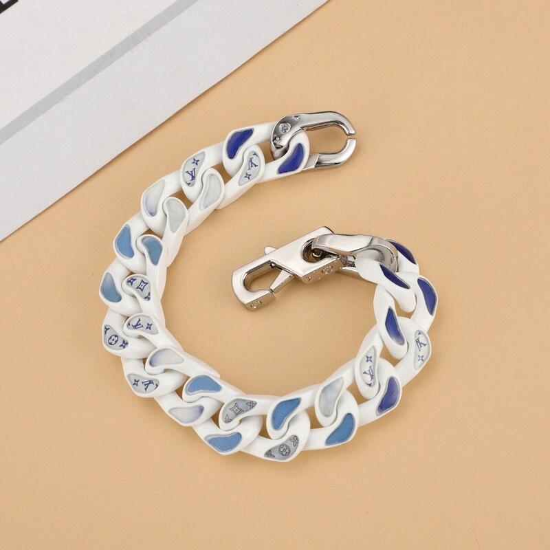 Louis Vuitton Blue Sky and White Clouds Monogram Bracelet Necklace - Original Replica Club