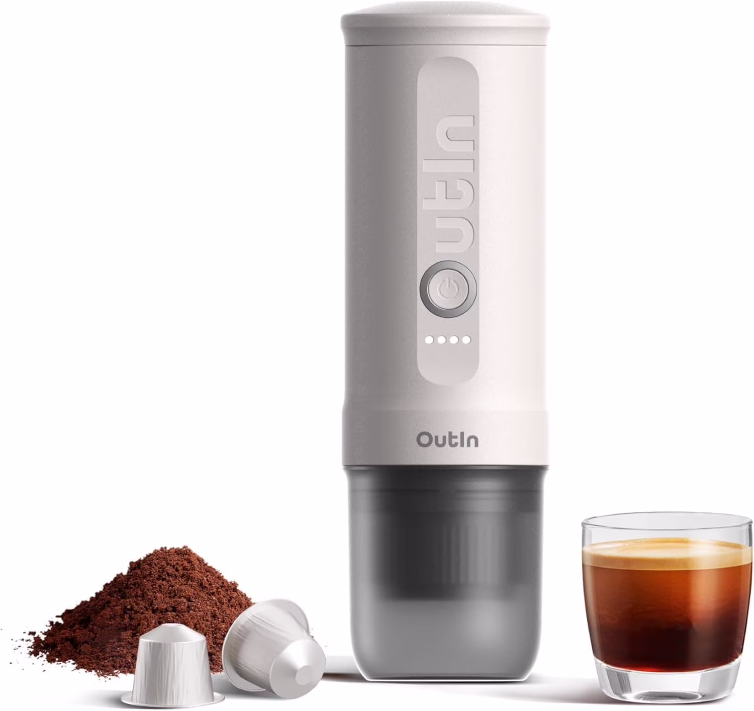 OutIn Nano Portable Electric Espresso Machine, Travel Coffee Maker for Camping, Car Coffee Maker Self-Heating with USB-C, With Ground Coffee & NS Capsule for RV, Hiking, Office - Image 3