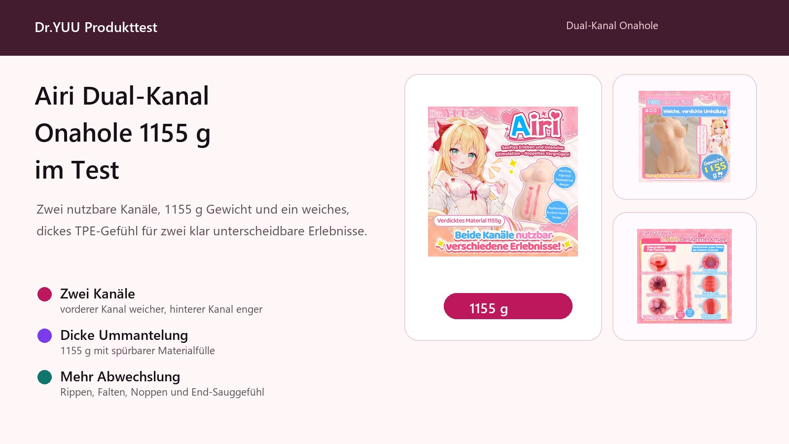 Dr.YUU Airi Dual-Kanal Onahole im Test
