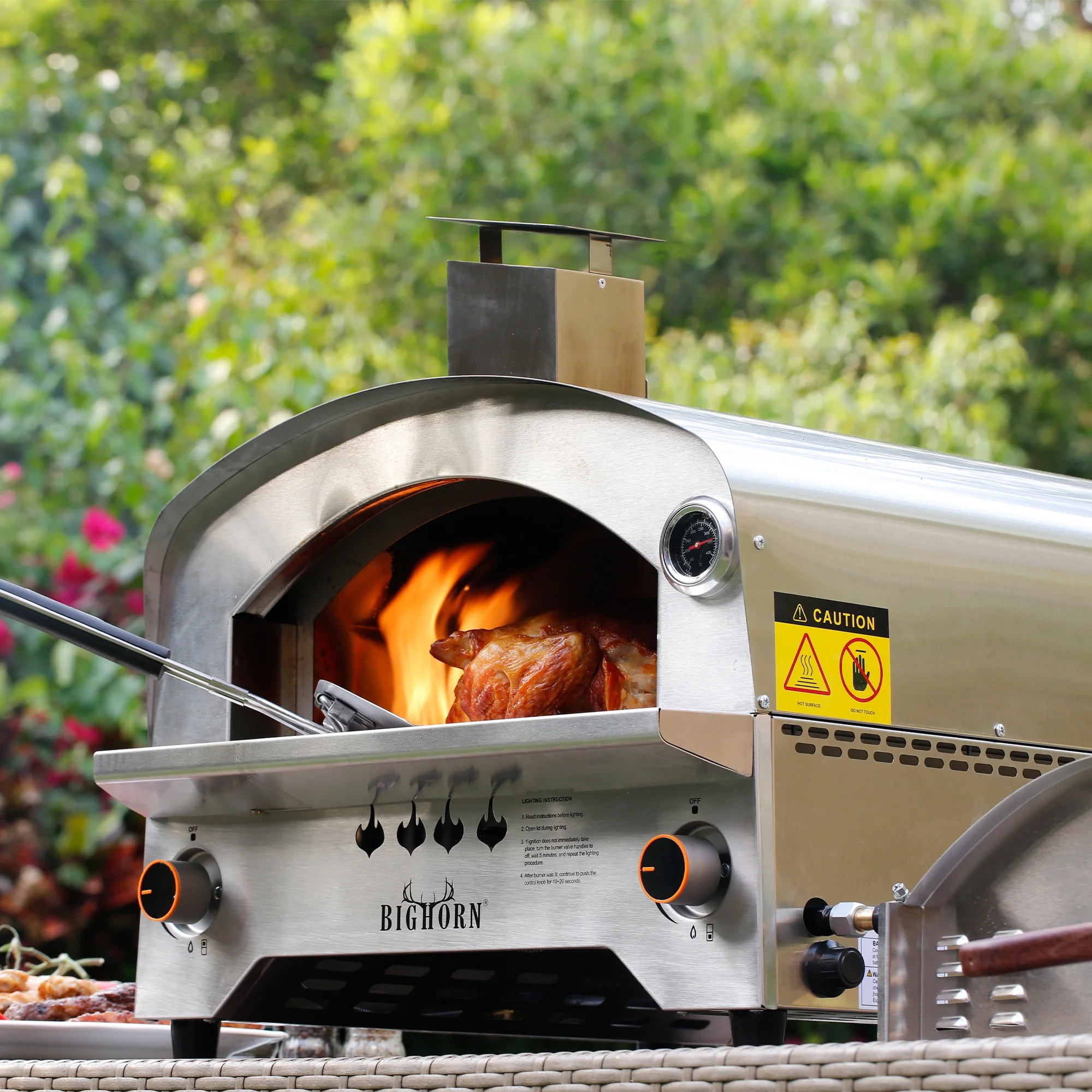 Big Horn Outdoors Gas Pizza Oven Propane Pizza Oven 13'', Stainless Steel - Image 6