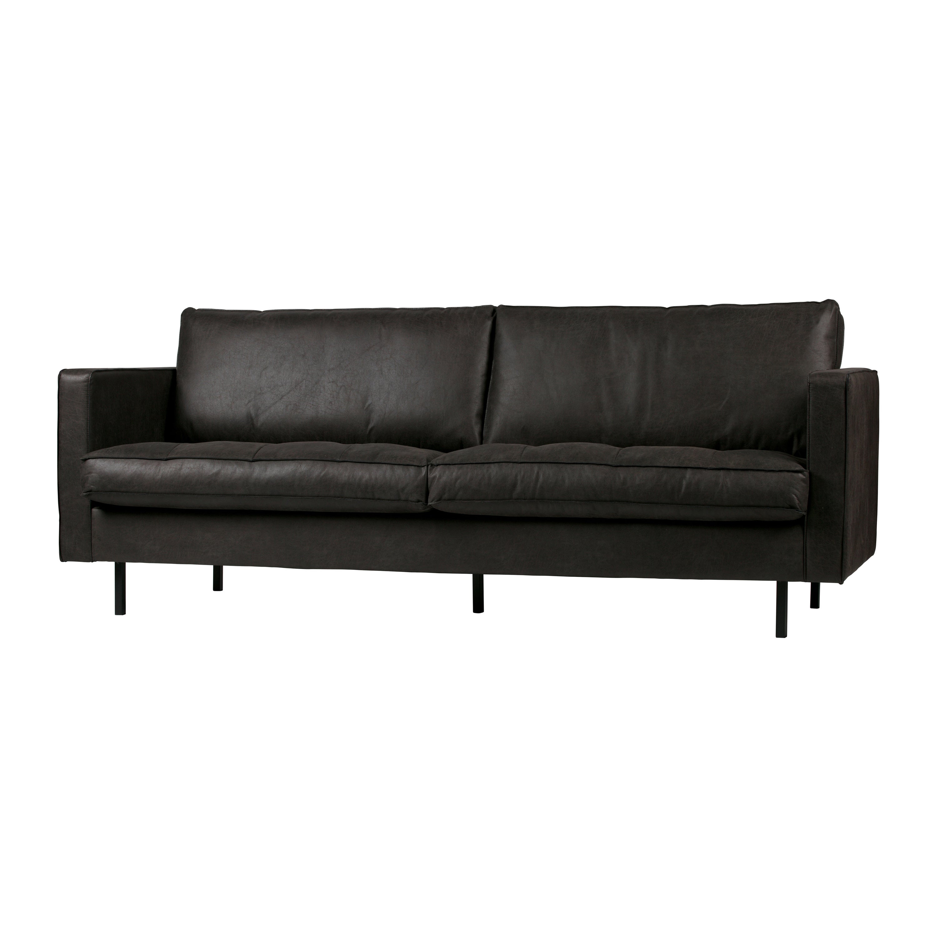 WOOOD Rodeo Classic 2,5-zitsbank - Eco-leder - Zwart