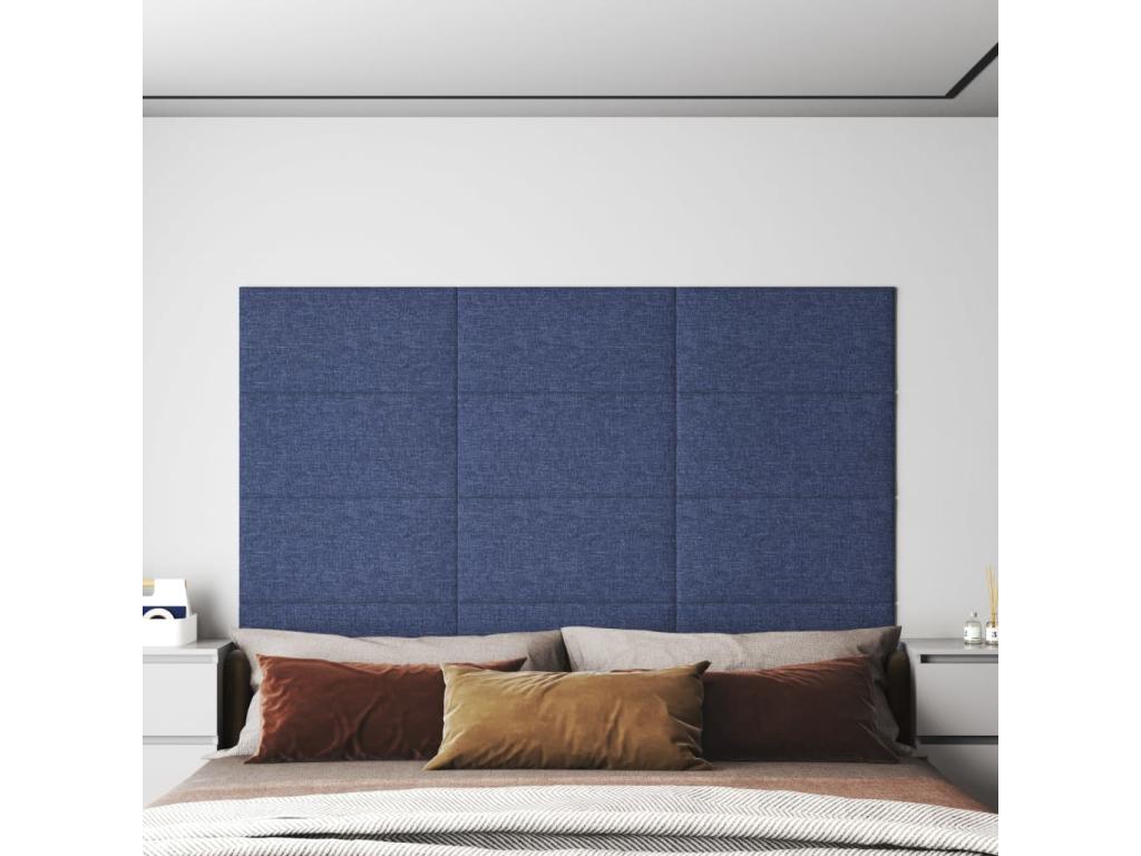 Prolenta Premium - Paneles de pared 12 uds tela azul 60x30 cm 2,16 m²