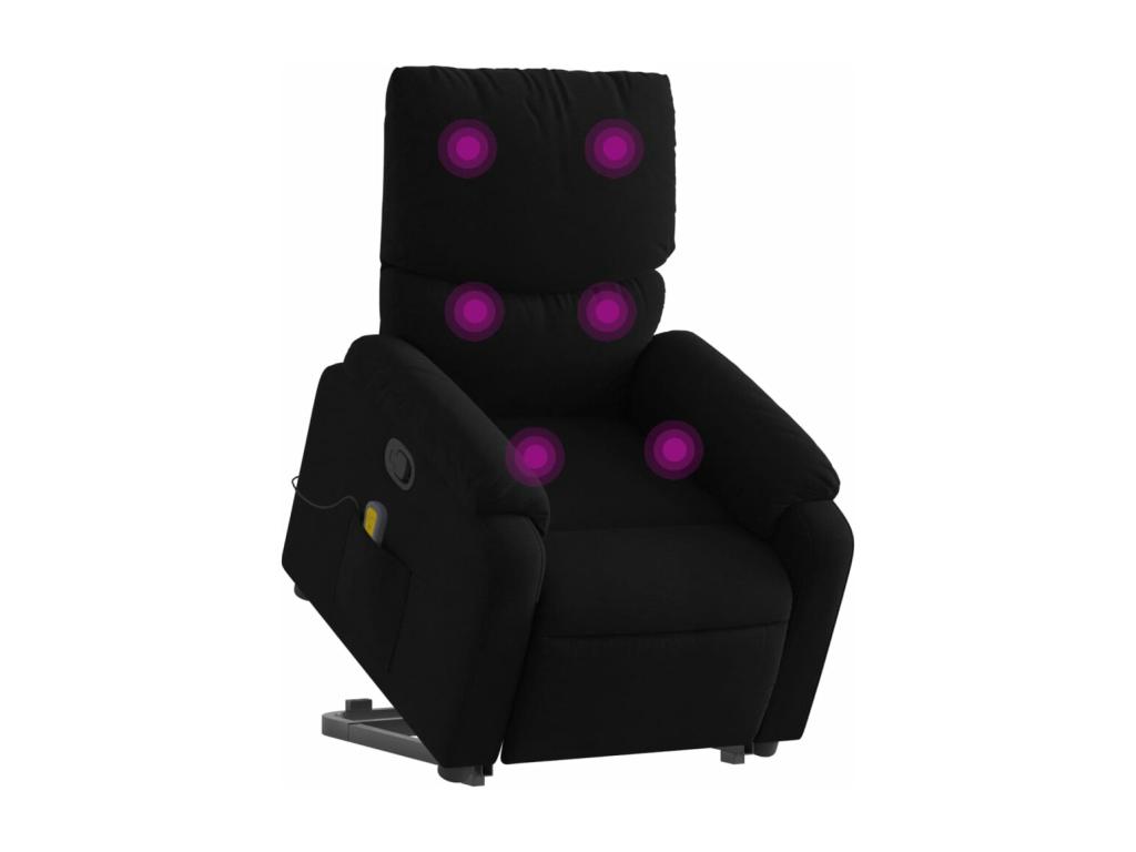 Sillón reclinable de masaje elevable tela negro