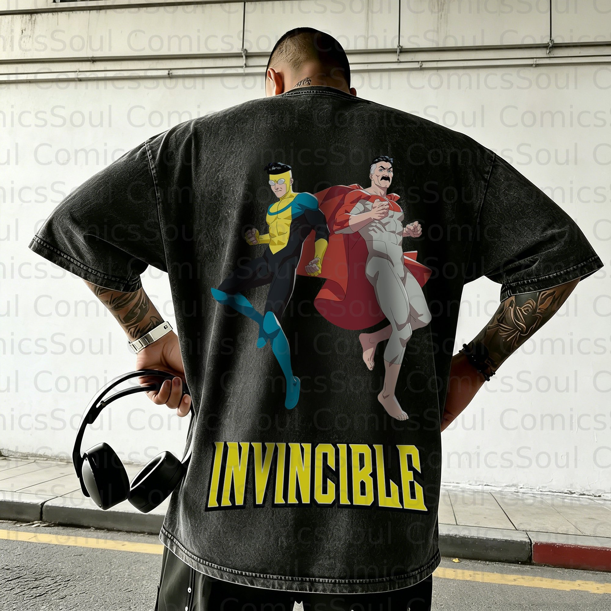 Unisex Anime Inspired Vintage Washed T-Shirt