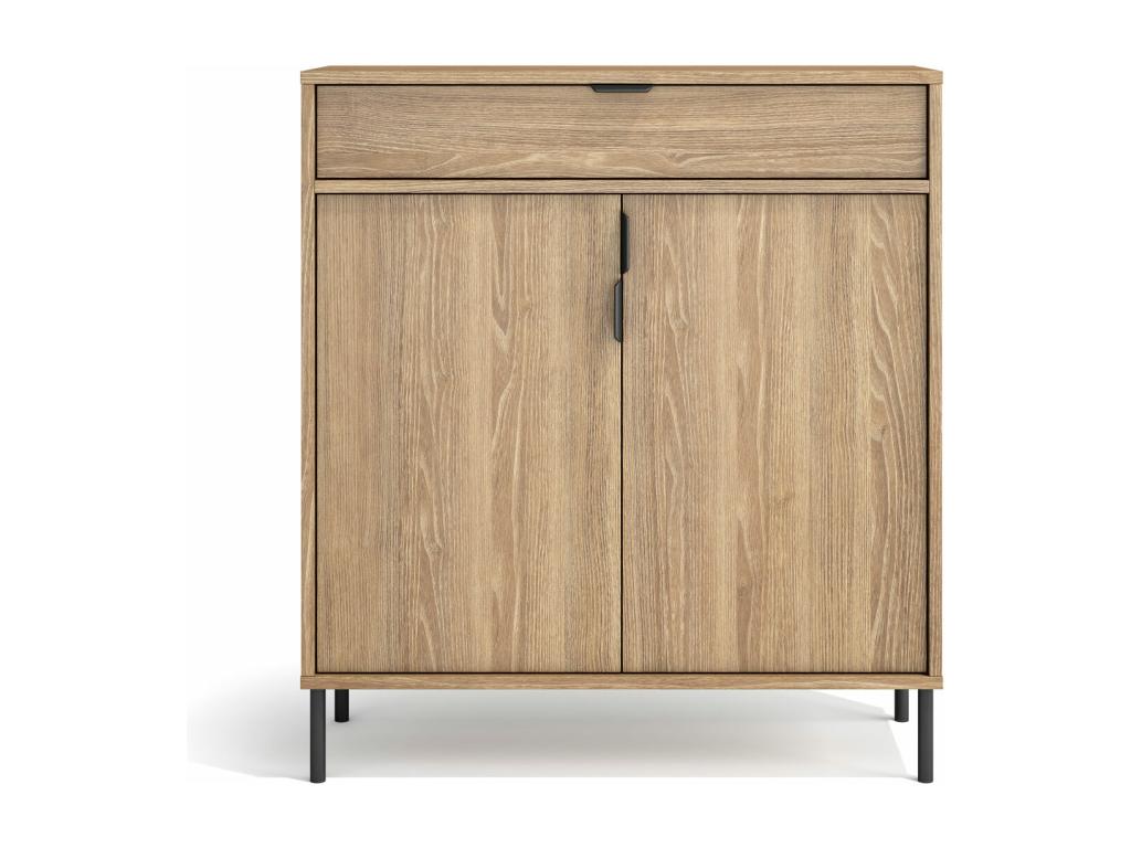 Mueble zapatero/armario - A89cm x L90cm x P29cm roble dorado - Hominor