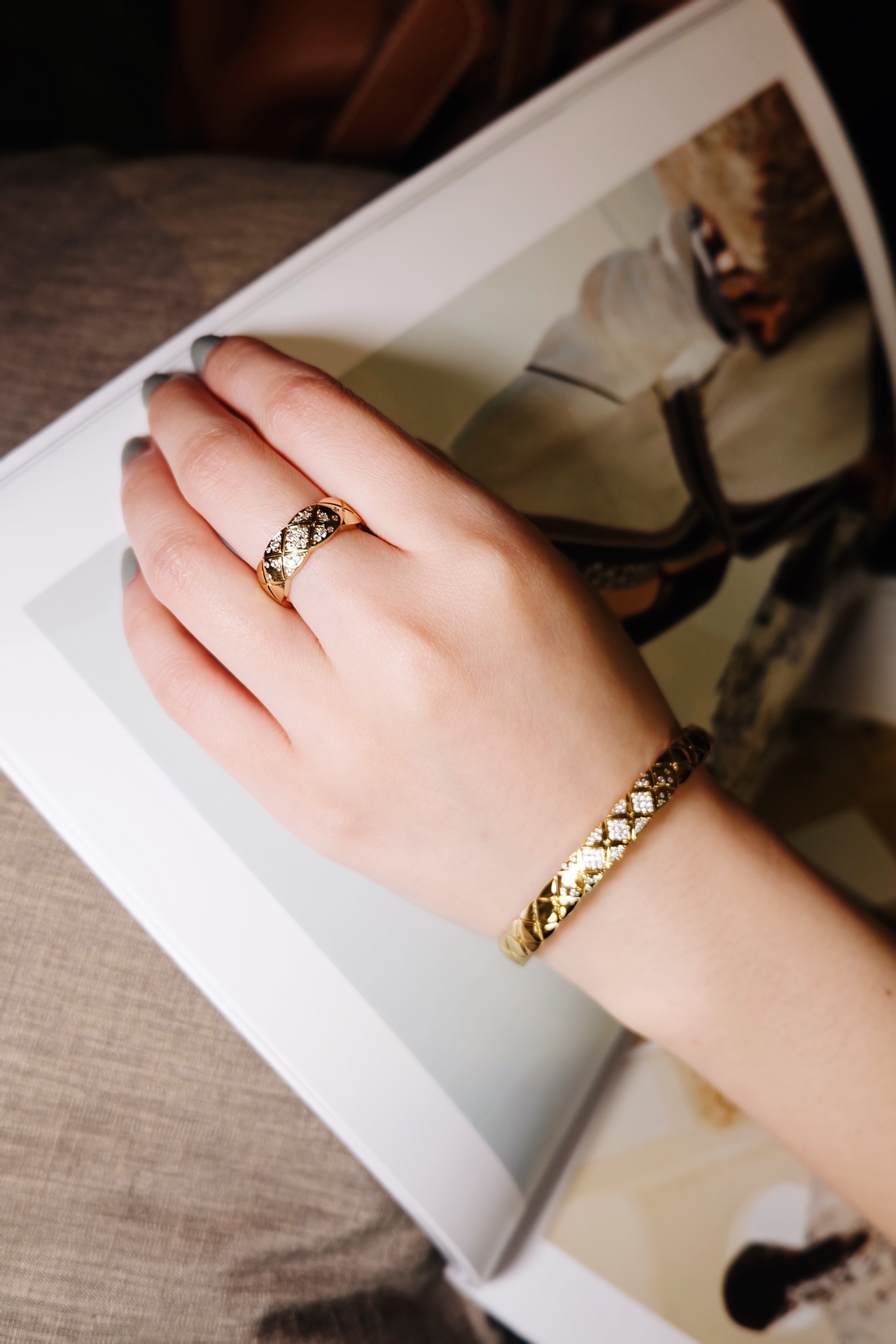 Chanel Diamond Coco Crush Bangle Bracelet - Wide Version - Original Replica Club