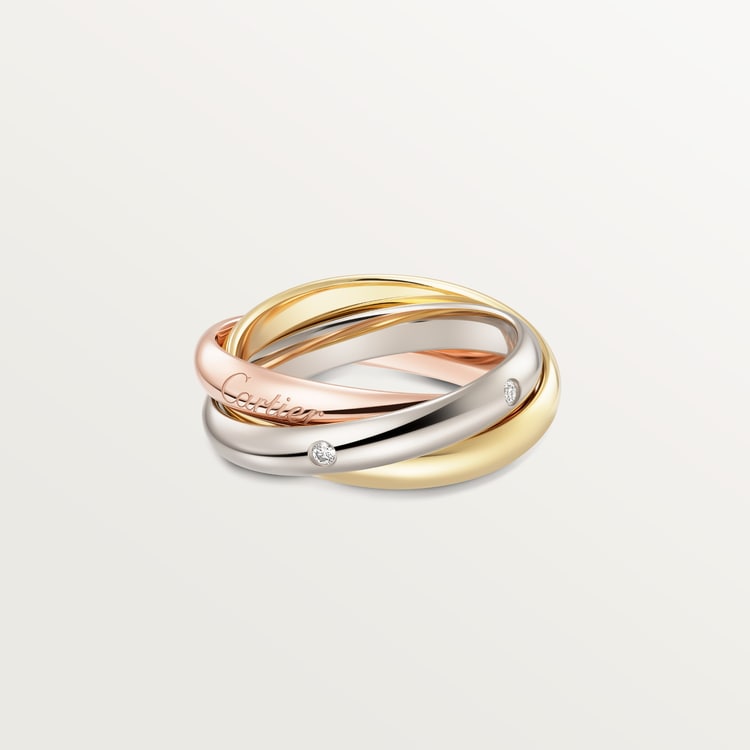 Replicate Trinity ring, classic model, 5 diamonds(1:1 replica) - Original Replica Club