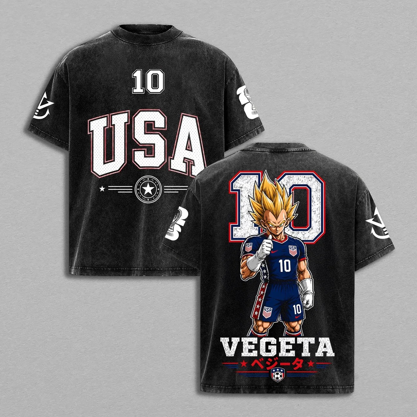 Vegeta Dragon Ball Z World Cup USA 2026 Unisex Washed T-Shirt