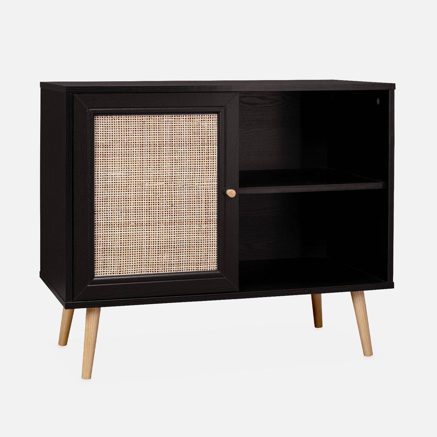Boheme - Aparador estilo escandinavo con 1 puerta de caña, 80cm