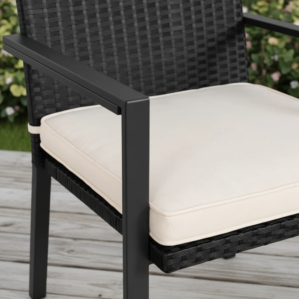 Outdoor Wicker Bistro Set with 2 Chairs & Table