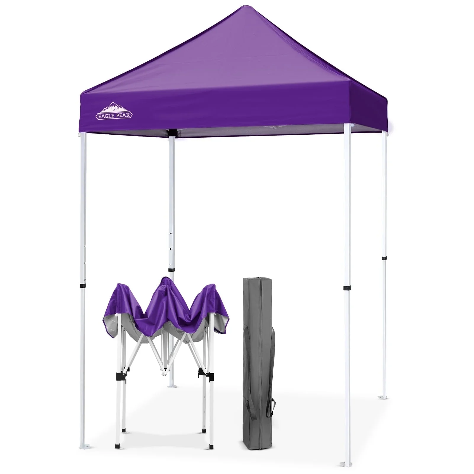 EAGLE PEAK 5x5 Pop up Canopy Tent Instant Outdoor Canopy Easy Set - up Straight Leg Folding Shelter（blue）