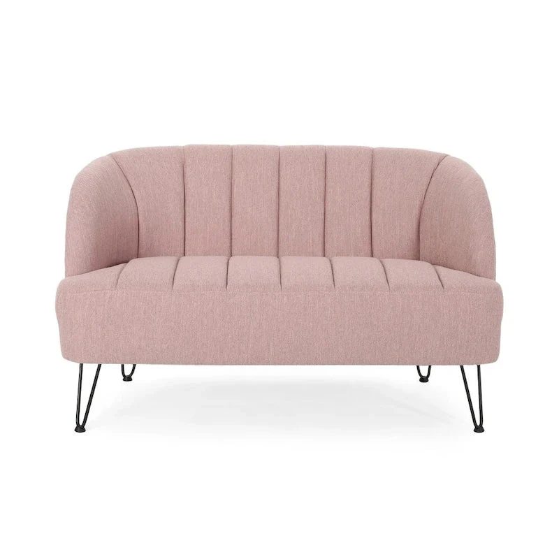 Christopher Knight Home Lupine Contemporary Fabric Loveseat with Hairpin Legs