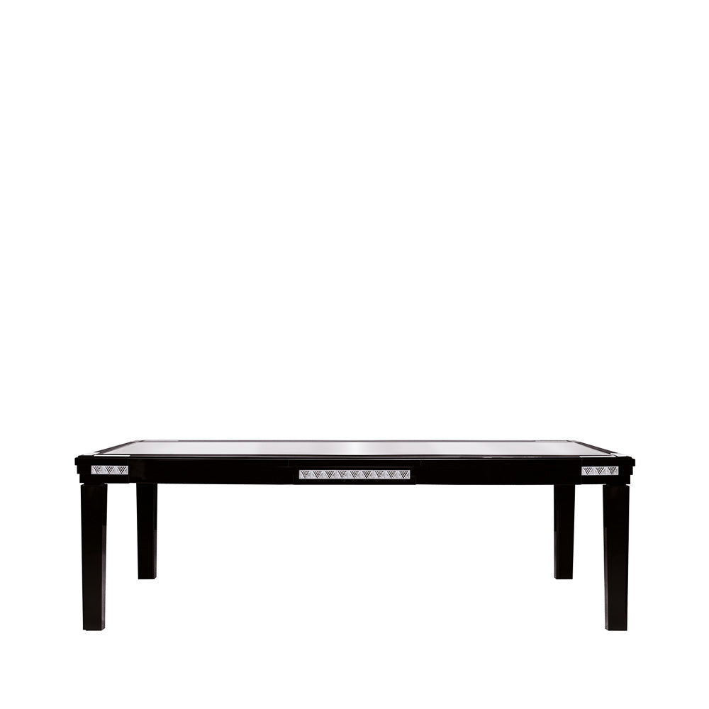 TABLE RECTANGULAIRE RAISINS - CRISTAL INCOLORE ET LAQUÉ NOIR, MOYEN MODÈLE