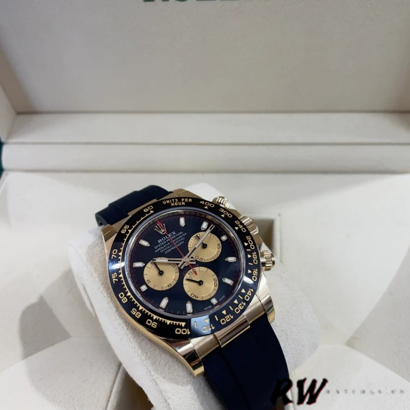 Rolex Daytona 116528LN Black Dial Rubber strap 40mm Mens Replica Watch