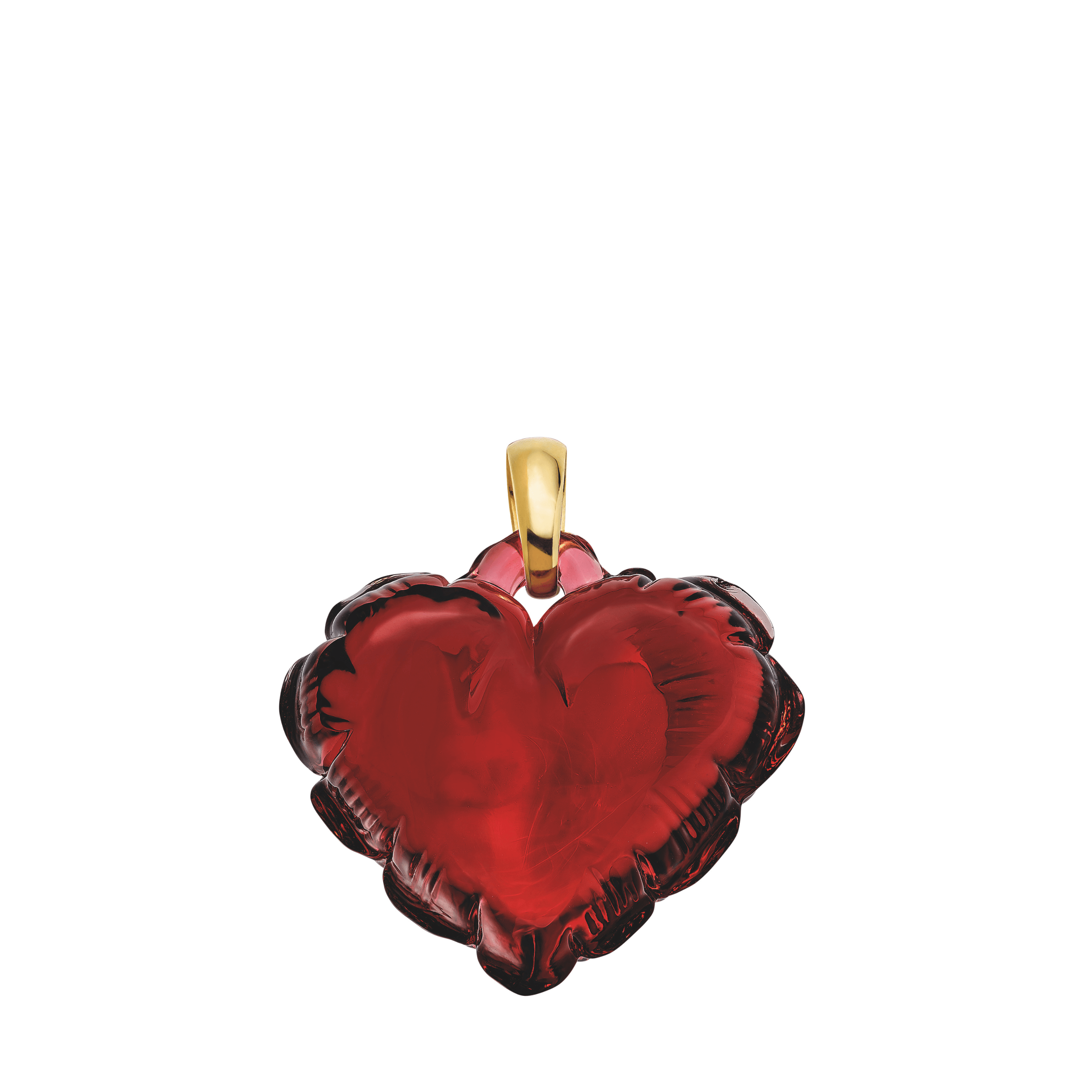 PENDENTIF SOUFFLE D'AMOUR - CRISTAL ROUGE, PLAQUÉ OR JAUNE 18 CARATS
