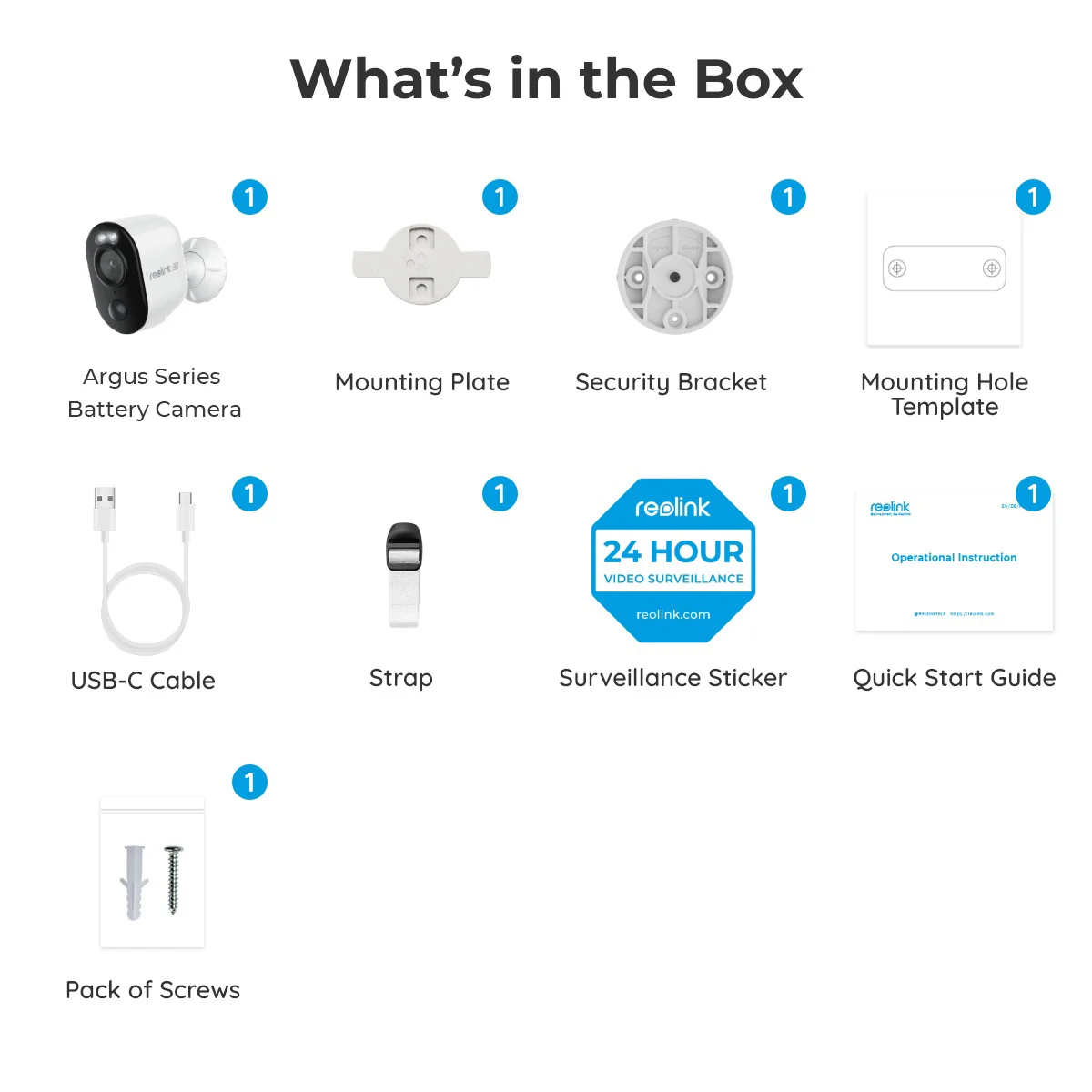 Reolink Argus Series 4K Battery/Solar-Powered Standalone WiFi Camera with Color Night Vision