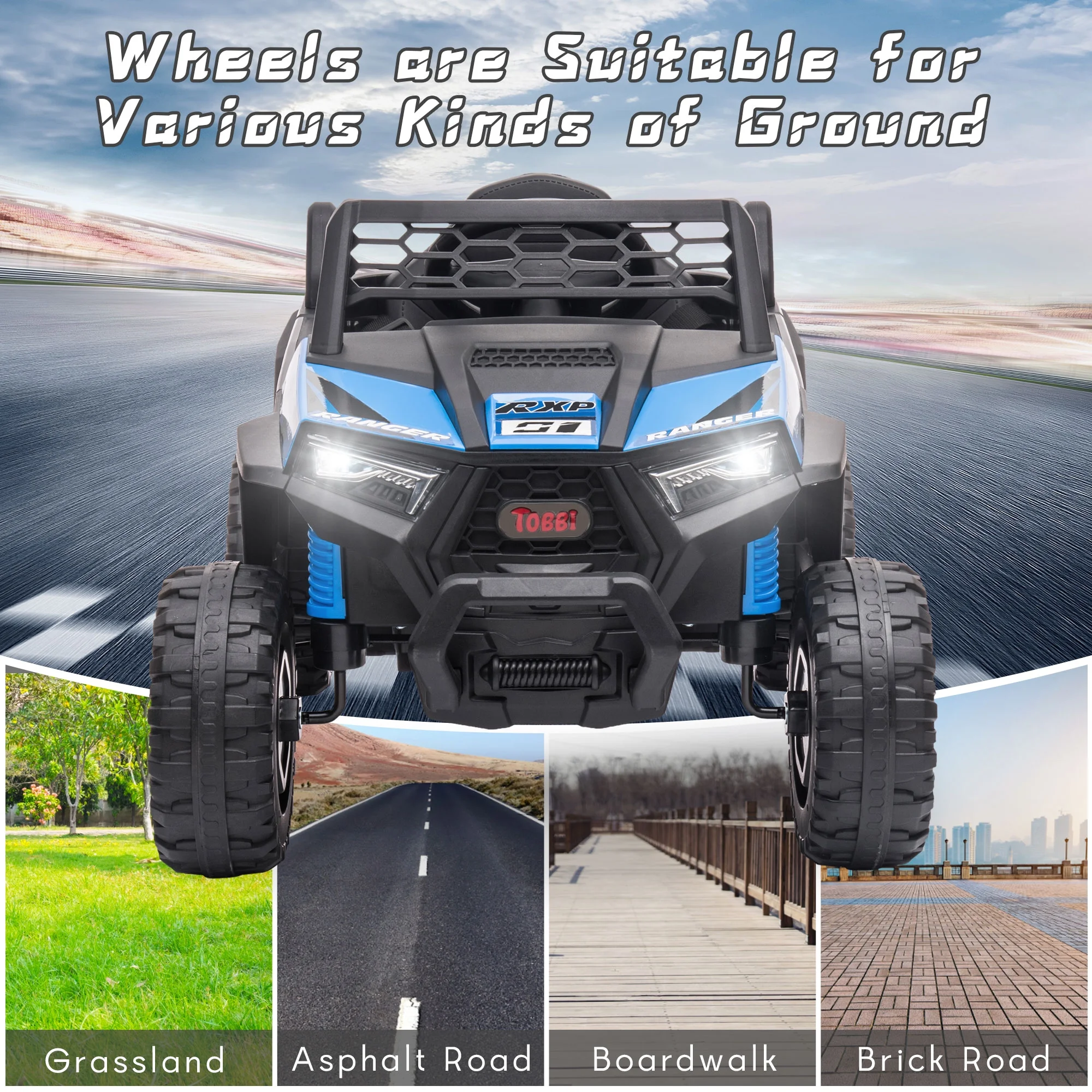 TOBBI 12V Kids Electric off-Road UTV Truck Car Battery Powered Ride on Toys for Girls with LED Headlights, Music, Horn - Image 21