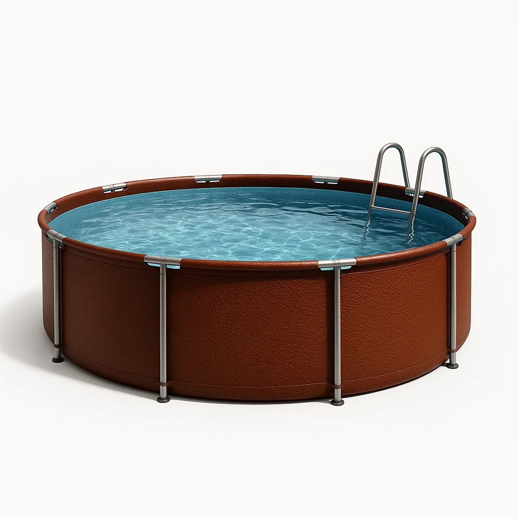 Piscina tubular redonda desmontable acero 448x105 cm color marrón con filtro y escalera nxbIhQq280Zu