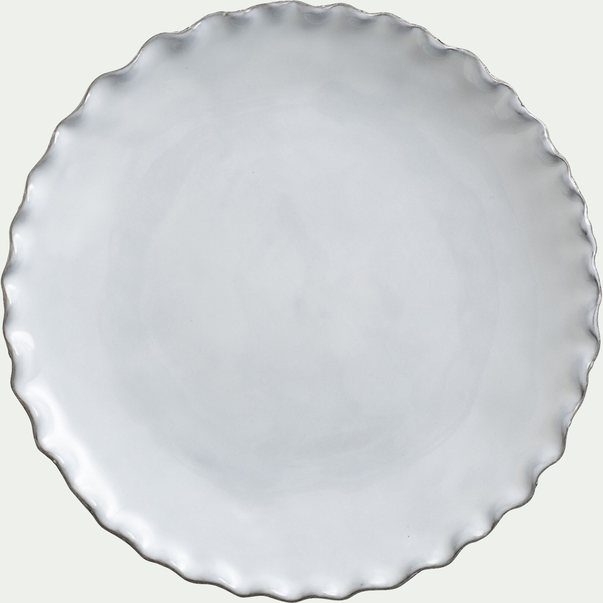 ONDULA - Assiette à dessert en grès D20cm - blanc