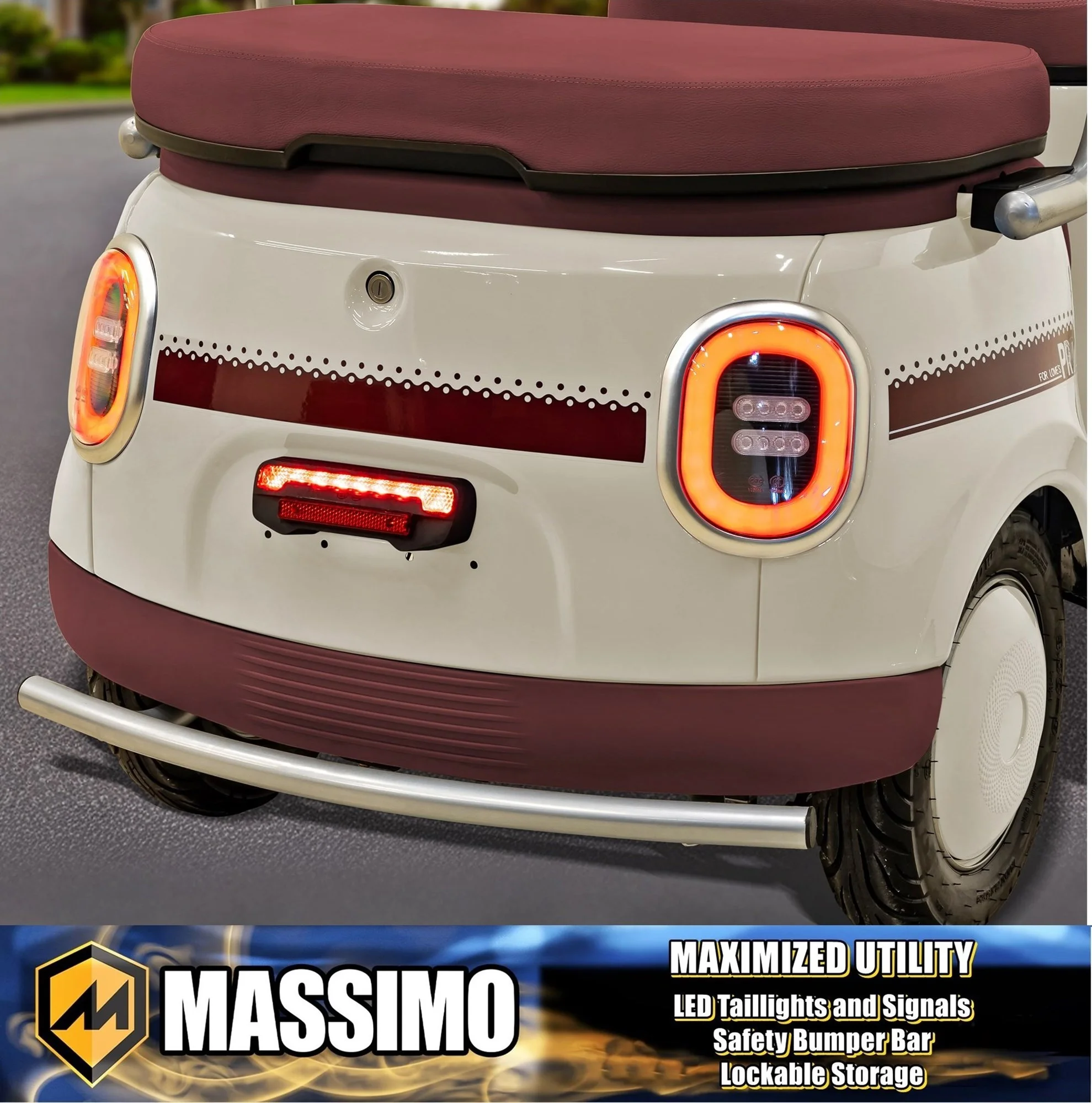 Massimo MGC E-Trike 3-Wheel Electric Cart – 17 MPH, 2-Seater Adult Scooter – Blue - Image 34