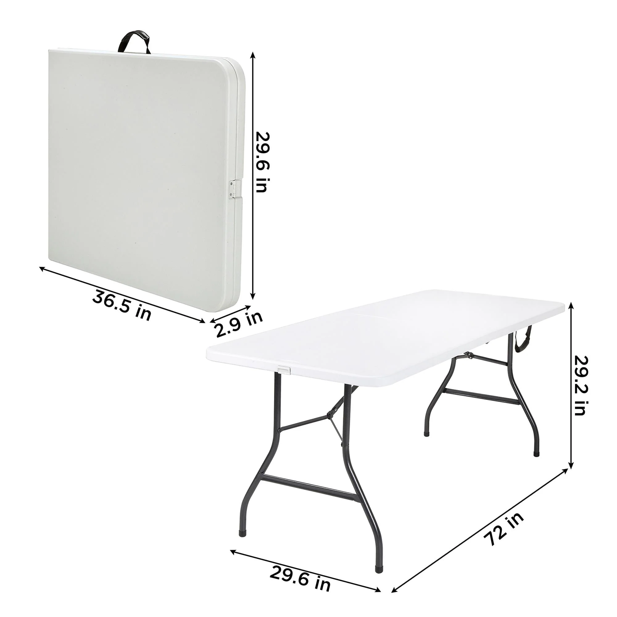 Cosco 6 Foot Folding Table In White Speckle - Image 6