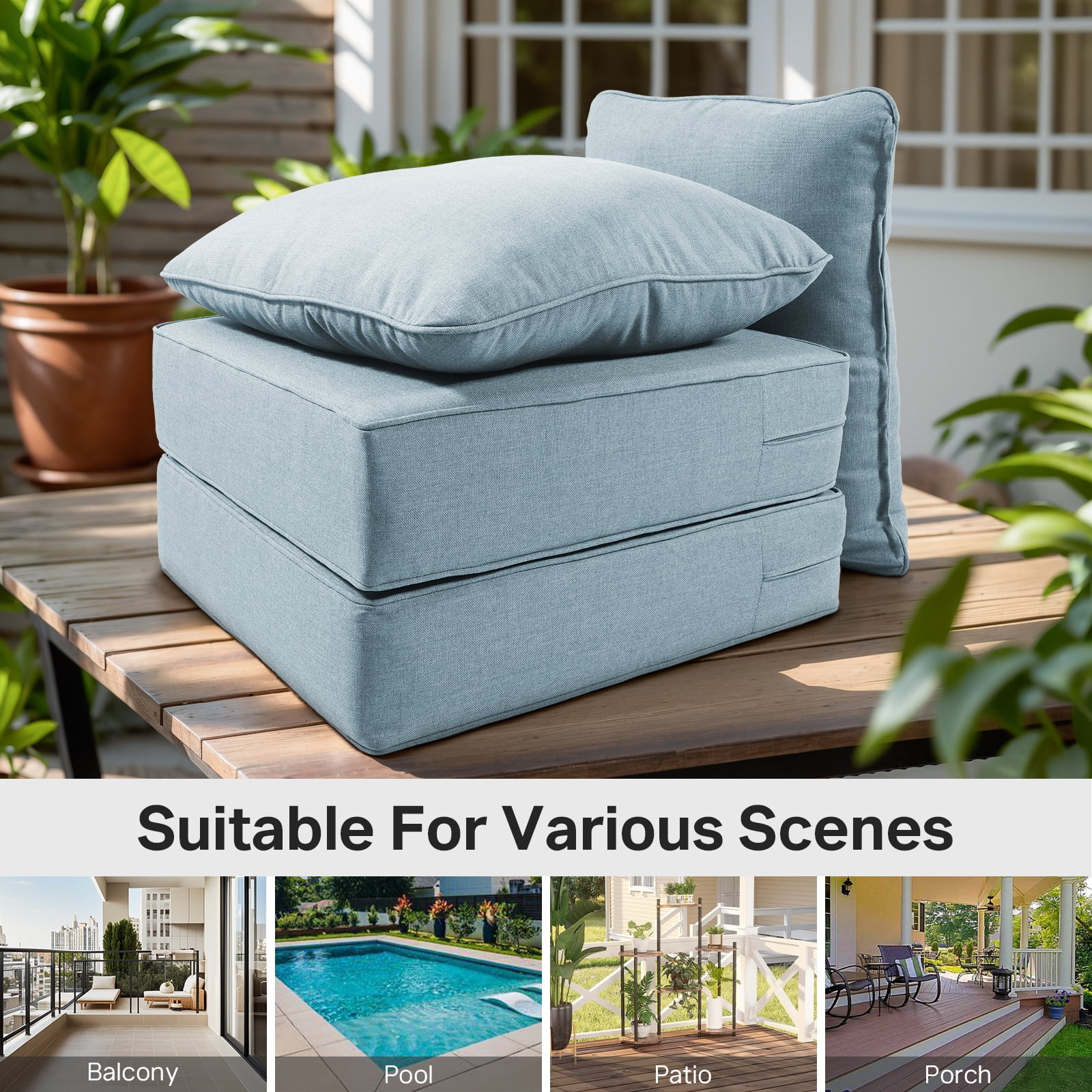Bellefurn Outdoor Deep Seat Cushion 24 X 24 X 6 inch for Patio Furniture,Outdoor Chair Cushions Waterproof & Fade Resistant Patio Furniture Cushions for Wicker Chair, Sofa, Couch - Image 71