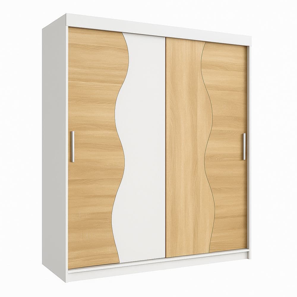 Armario Puertas Correderas Madera Aglomerada/Blanco 200x180x60cm