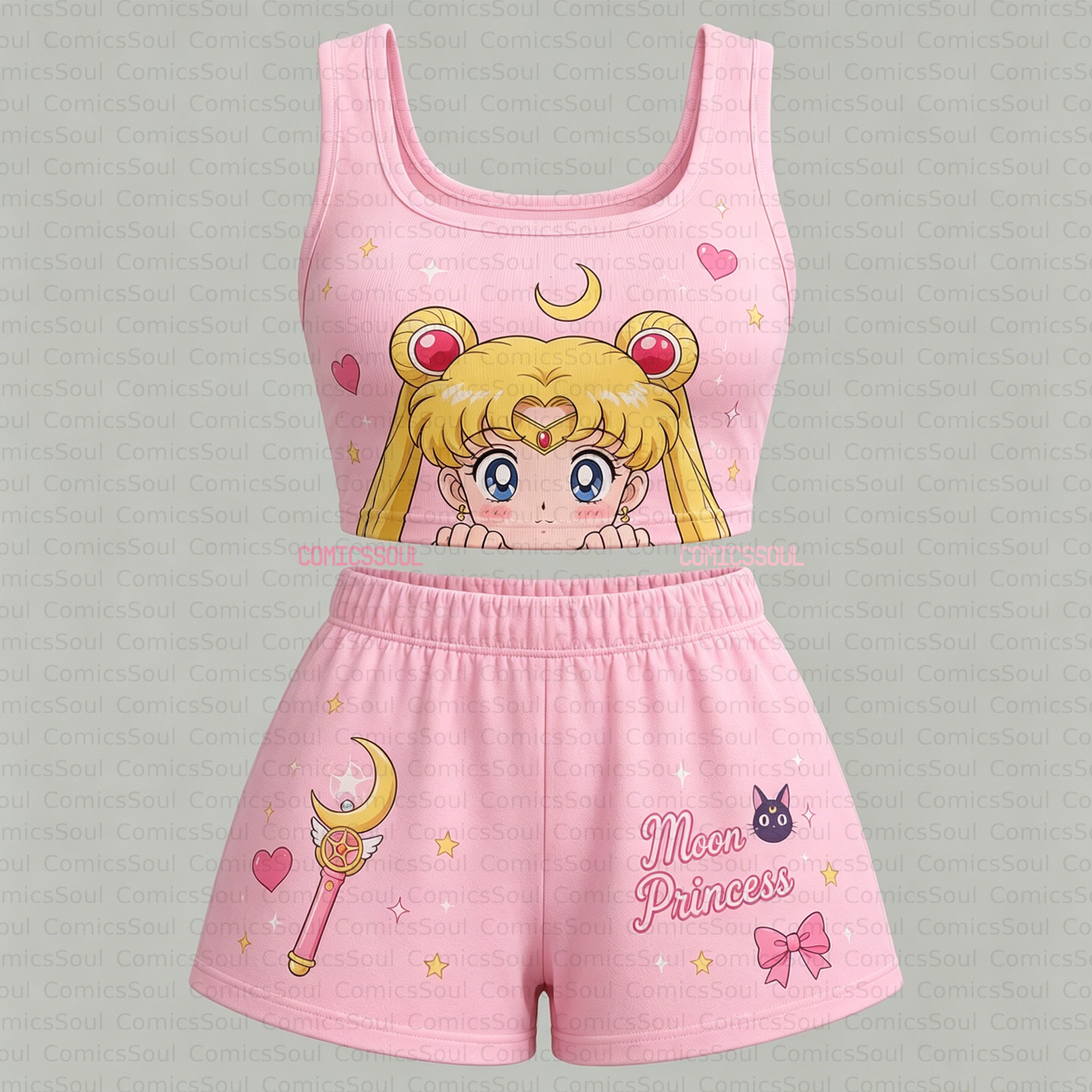 Sailor Moon Vest and shorts Two-Piece Set