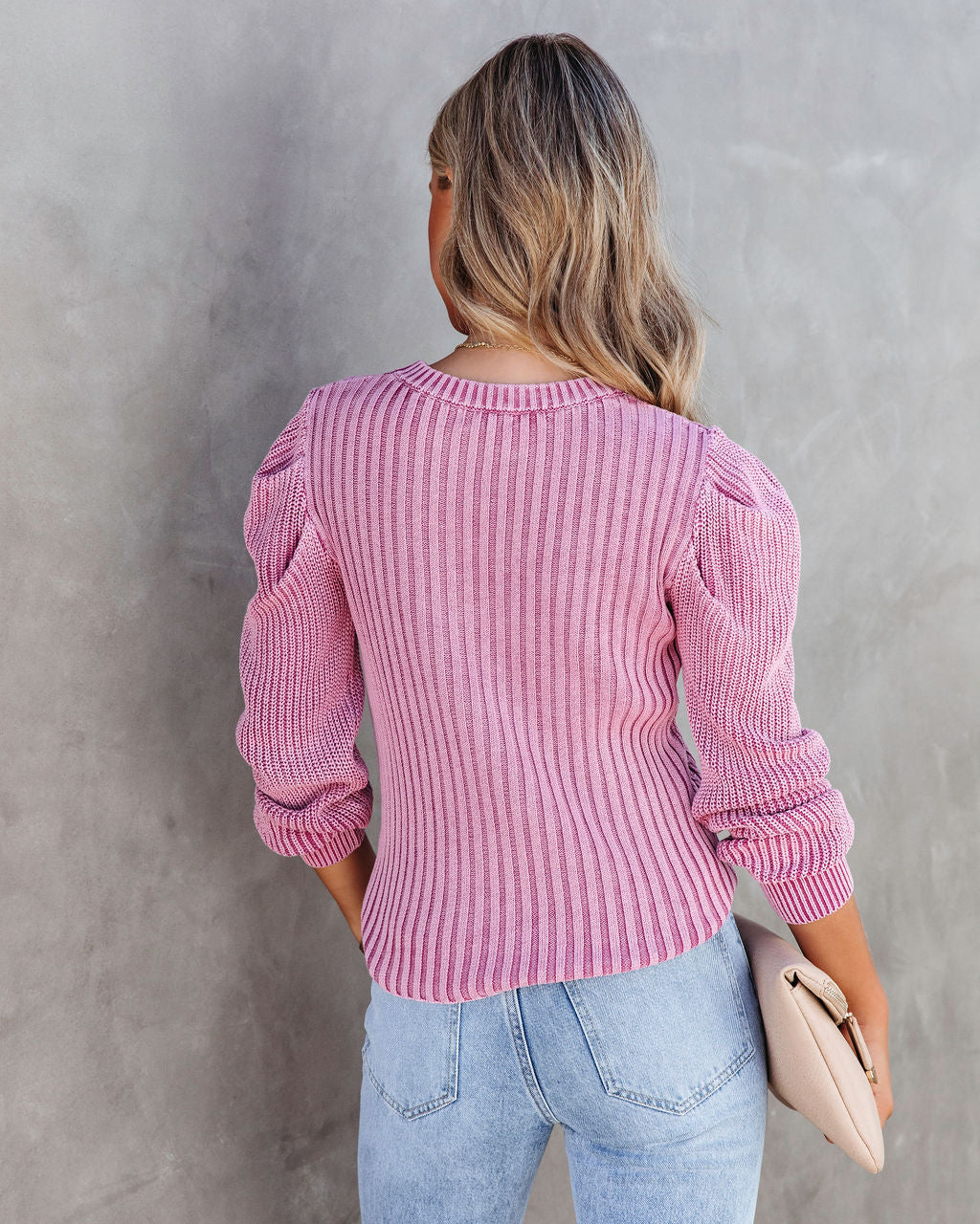 Alex Cotton Knit Pullover Sweater - Mauve - Se7enfashion