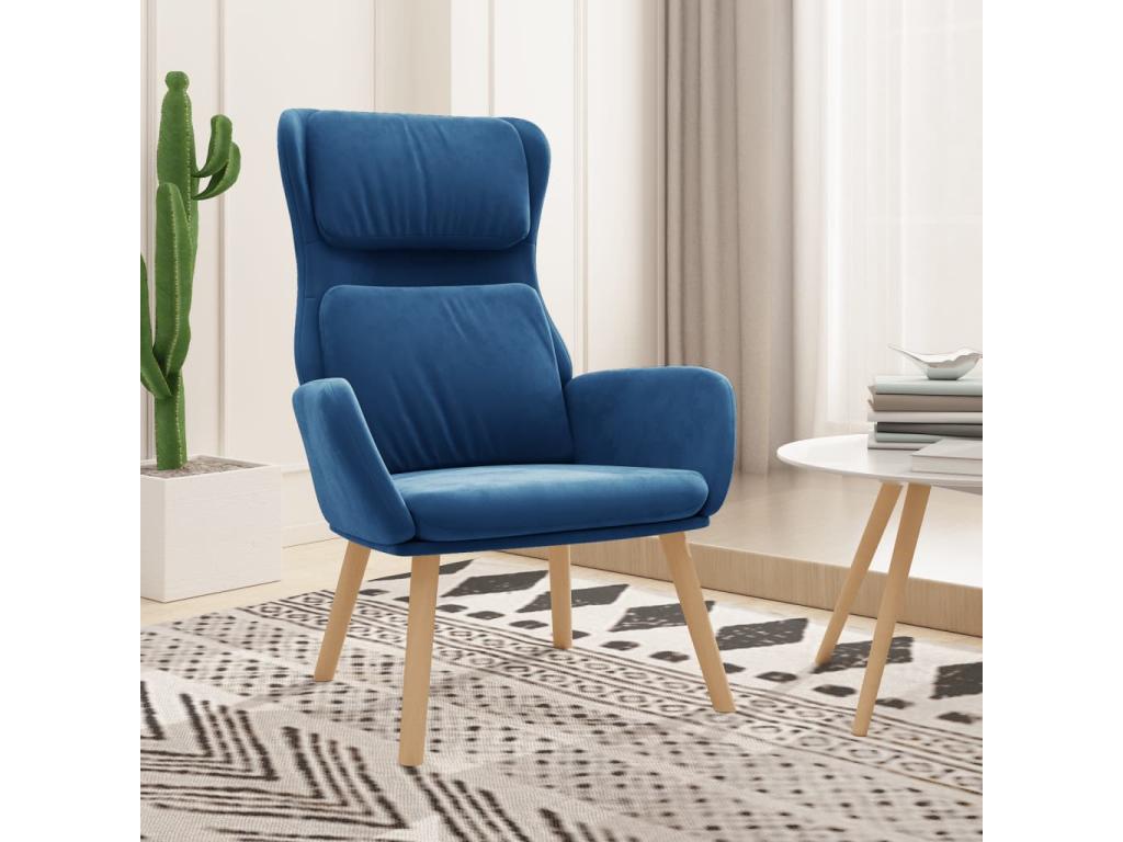 Sillón de Confortzx de terciopelo azul