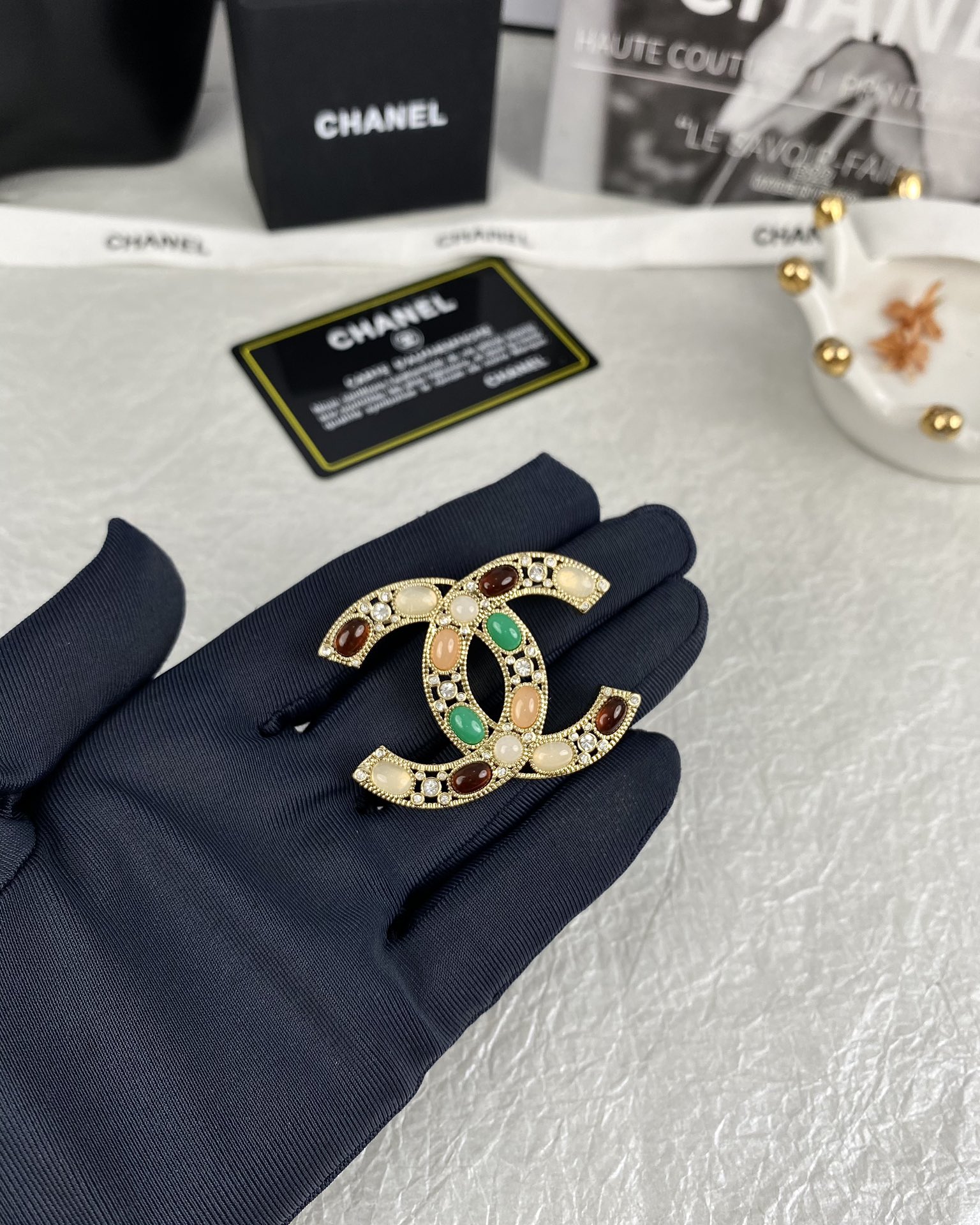 Vintage Chanel Multigem Brooch - Original Replica Club