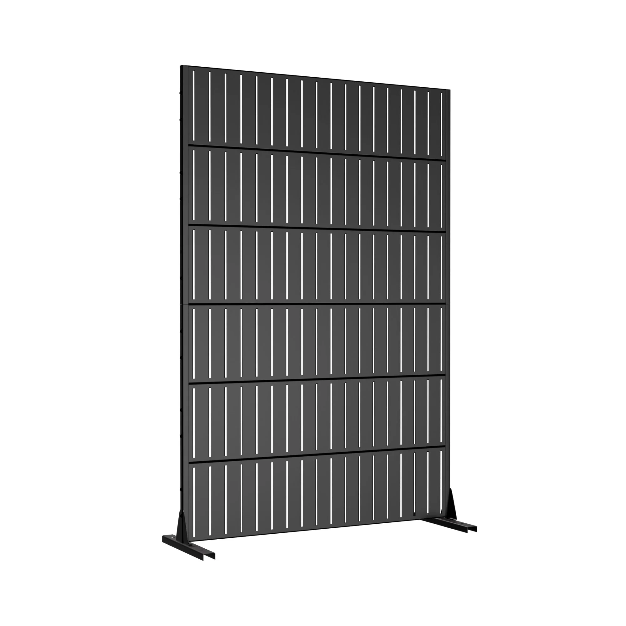 MAYEERTY Outdoor & Indoor Metal Panel Screen, Heavy-Duty Decorative Partition,Stripe,Black - Image 3