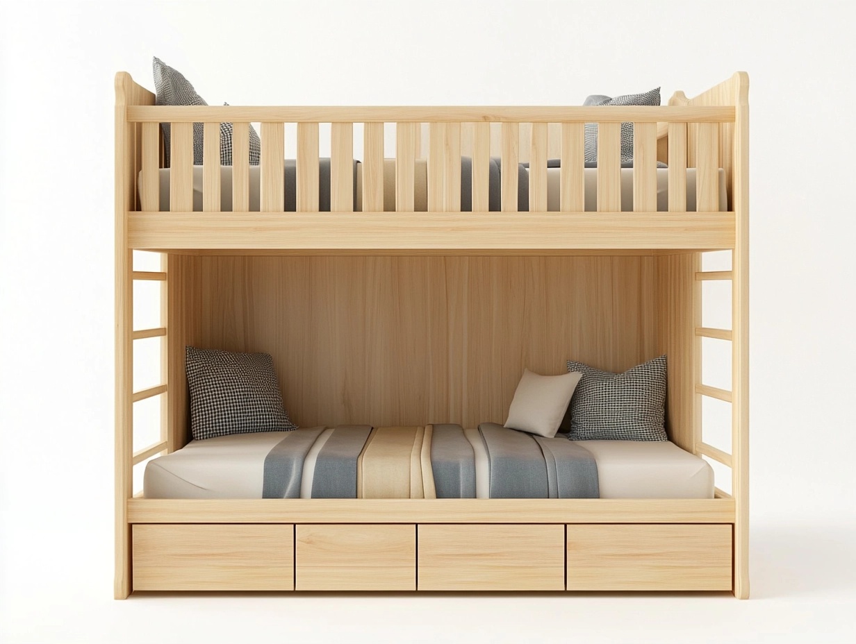 Cama literas de madera para niños con cajones dealmacenamiento