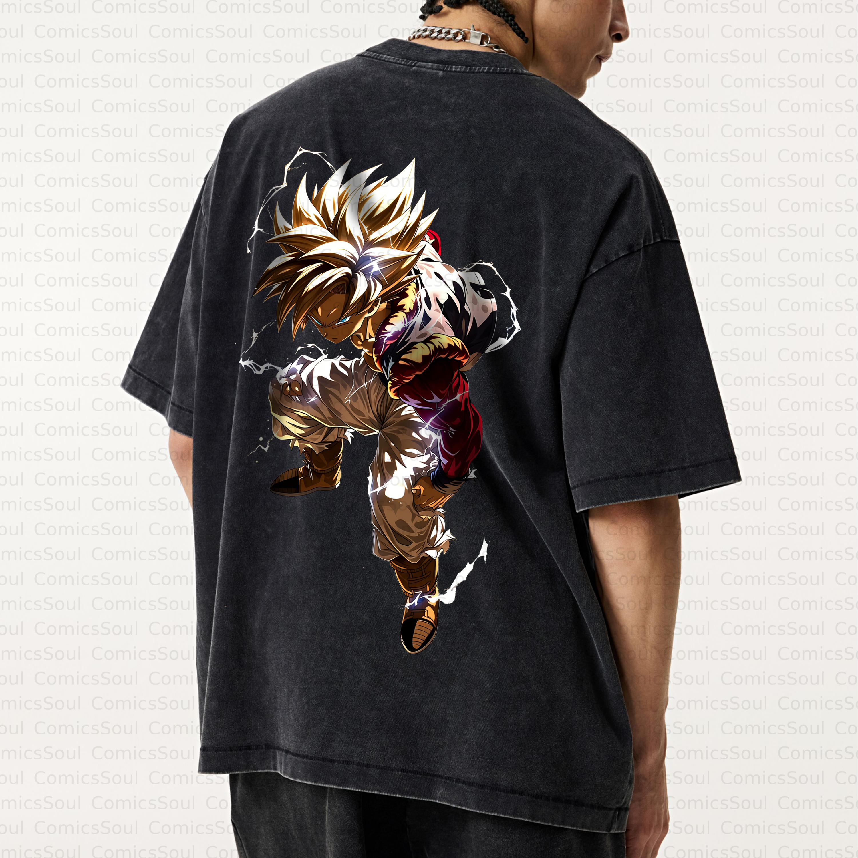 Unisex Anime Inspired Vintage Washed T-Shirt