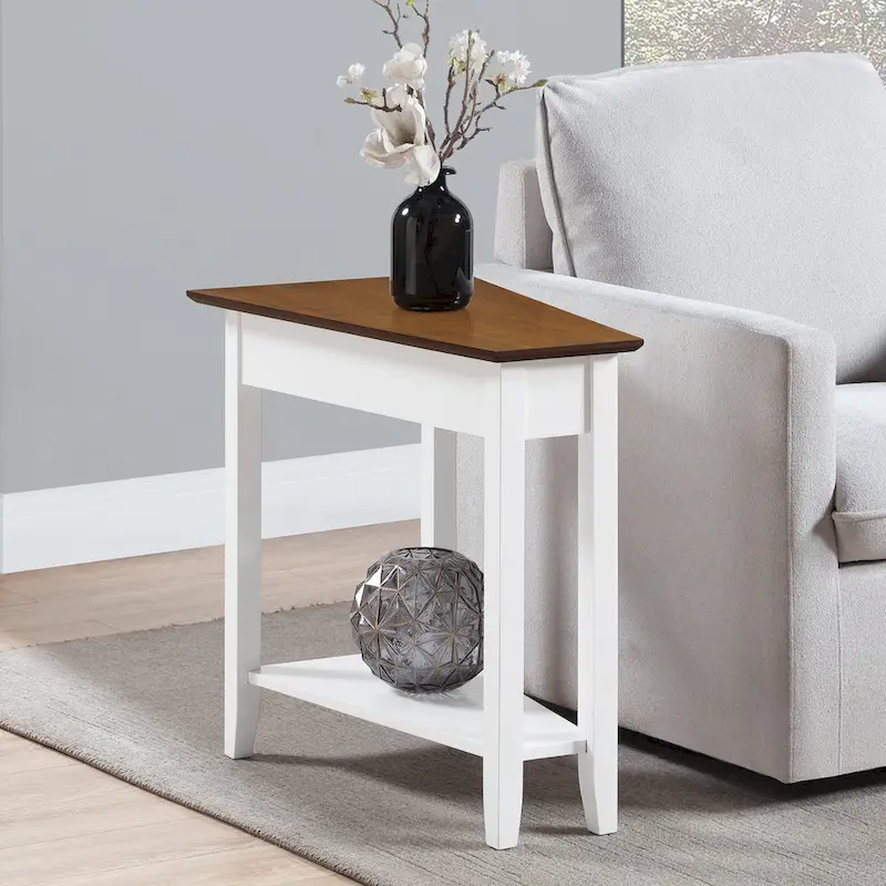 American Heritage Wedge End Table with Shelf by Convenience Concepts