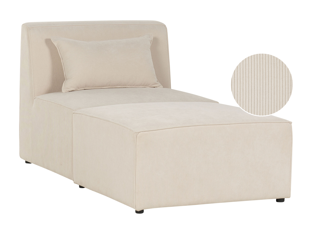 Chaise longue de pana beige LEMVIG