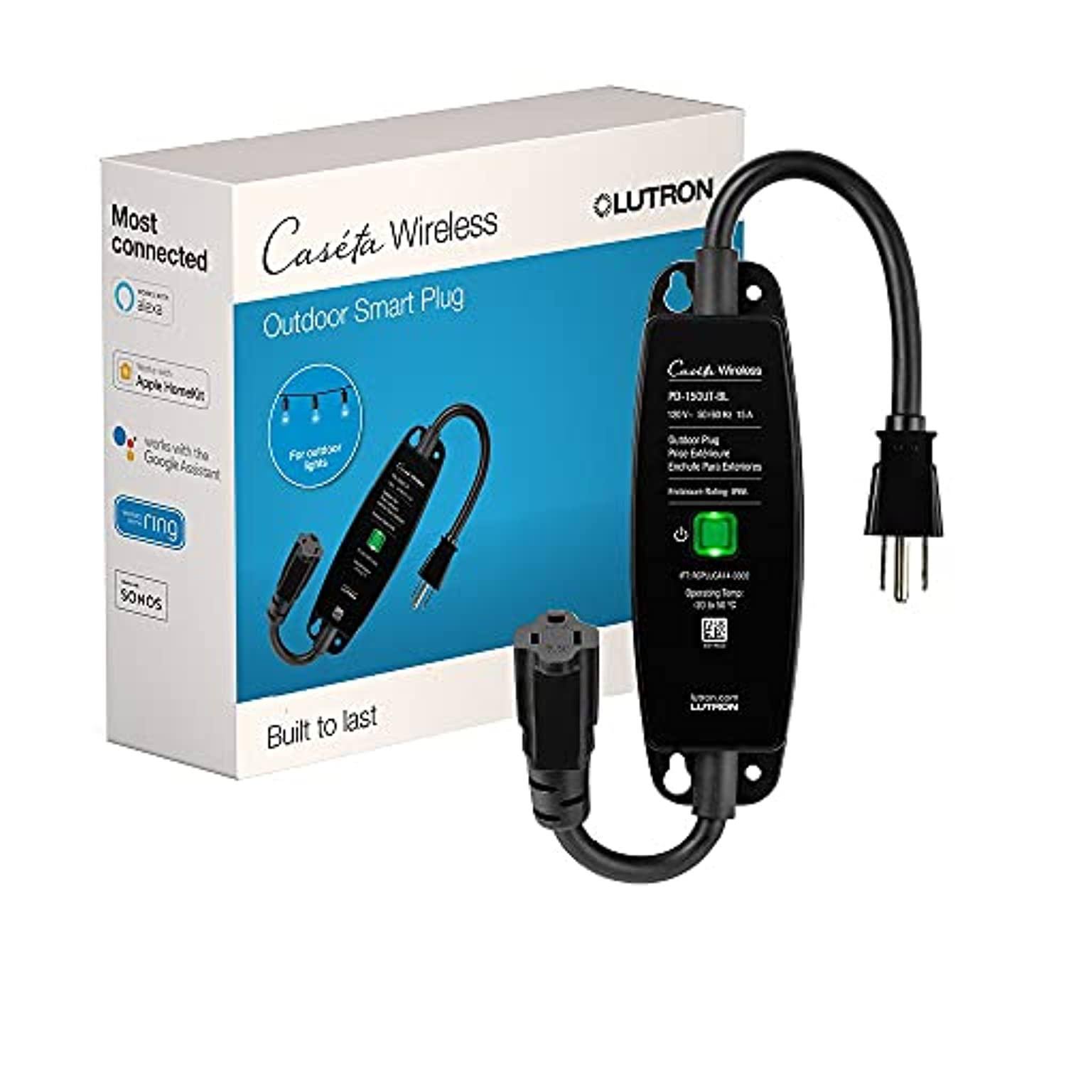 Lutron - Caseta Outdoor Smart Plug - Black (PD-15OUT-BL)