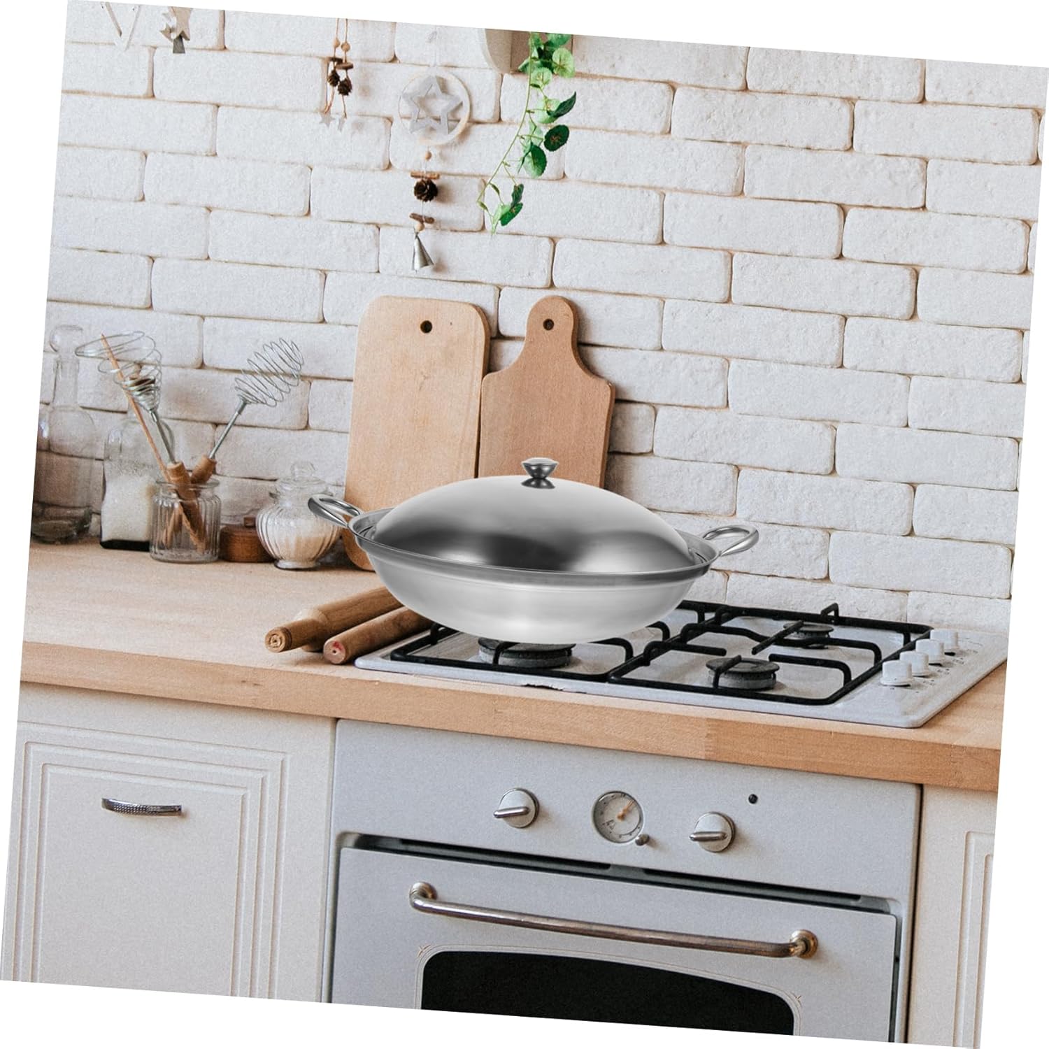 CALLARON Camping Stove Shabu Shabu Hot Pot 27cm Stainless Steel Stovetop Cooking Pot Ramen Cooker Saucepan Japanese Stock Pot with Handle and Lid Kitchen Cooking Tool Wok
